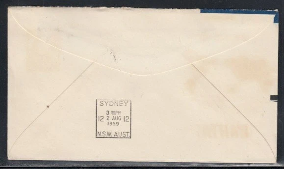 Cubierta comercial FIJI Nadi To Sydney 2-8-1959 Cancelar Foto 2 de 2