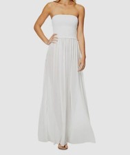$295 Ramy Brook Women's White Strapless Calista Cover-Up Dress Swimwear Size S