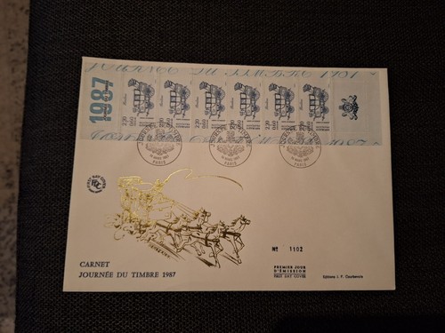Grande Enveloppe 1987 Carnet Journée Du Timbre V.Photos