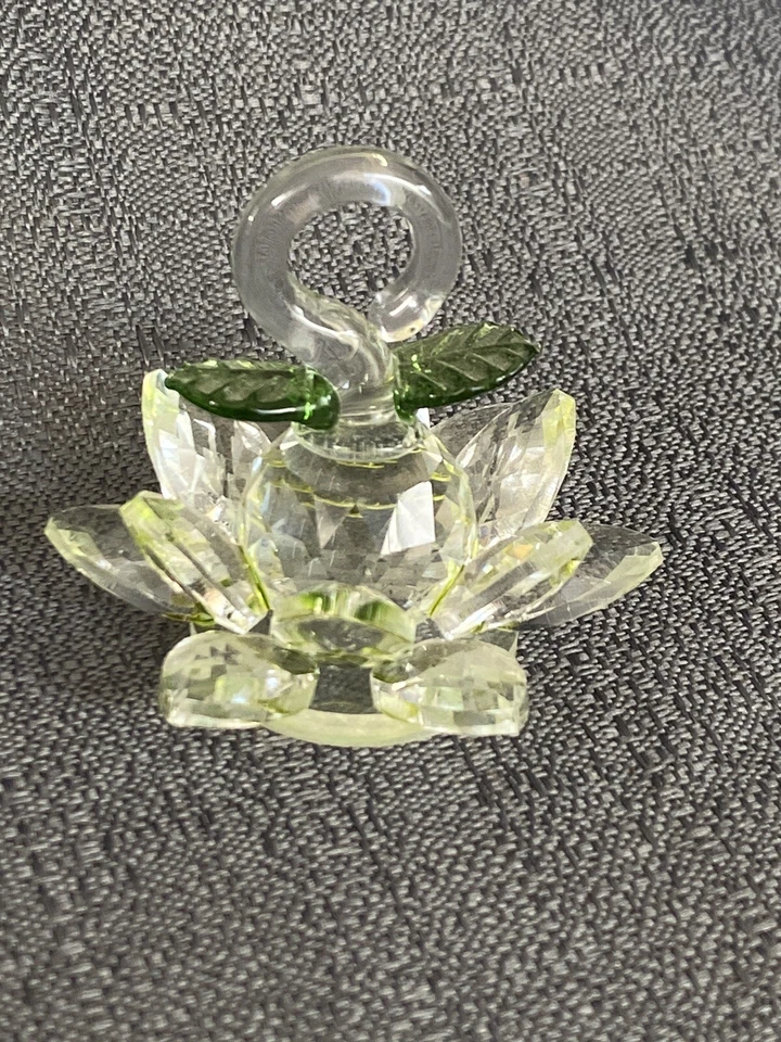 Juego de 2 Flor de Loto de Cristal para Mujer con Base y Gancho Decoración del Hogar Foto 4 de 4