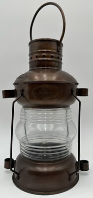 Leeds Burton Anchor Oil Lamp Metal Nautical Maritime Ship Lantern Vintage Style