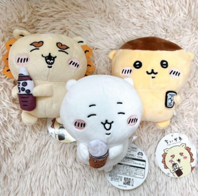 Chiikawa Plush Mascot Drinking Kurimanju Shisa Chiikawa FuRyu Set