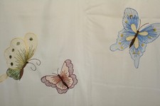 Butterfly Embroidered Fabric Shower Curtain Mariposa 70Wx72L