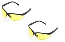 LEDwholesalers 2 PACK UV Protection Adjustable Safety Glasses Black/Yellow Tint