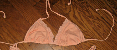 M VICTORIA'S SECRET SWIM SUIT BIKINI TOP PERFECT PADS Triangle Slider SALMON New