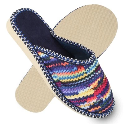 Damen bunte HausSchuhe Pantoffeln mit Gummisohle Gr. 36-41 filsko Vandel