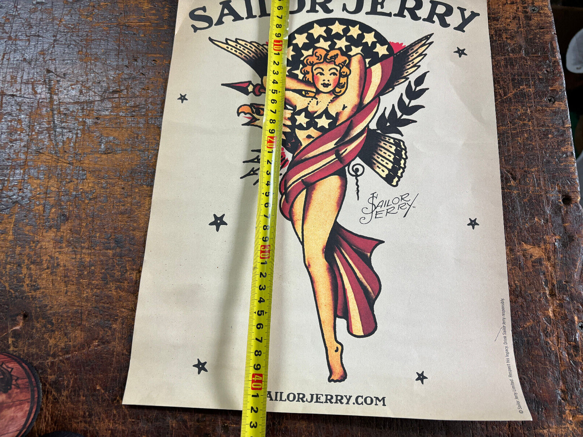 Old The Original Sailor Jerry Rum. Art Tattoo Poster | eBay