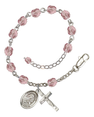 SIE WÄHLEN weibliches Heiliges Silber Rosenkranz Armband Glückseligkeit Juni Geburtsstein NEU