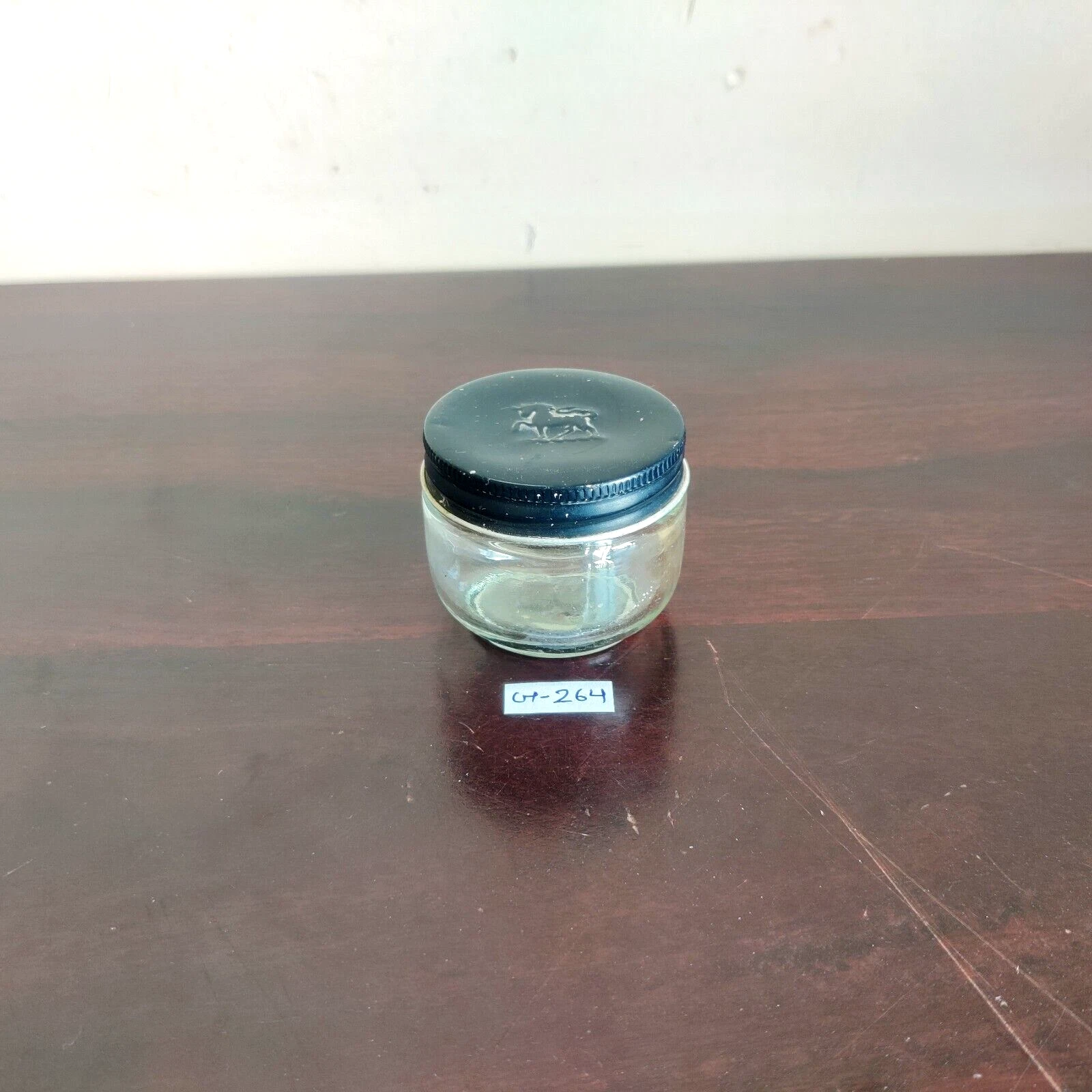 1940s Vintage Original Old Round Glass Jar Rare Decorative Collectible G264