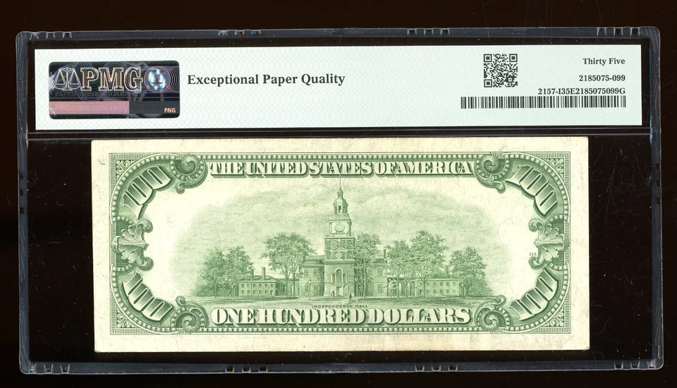 DBR 1950 $100 FRN Minneapolis Fr. 2157-I PMG 35 EPQ Serial I00170538A - Image 2 of 2
