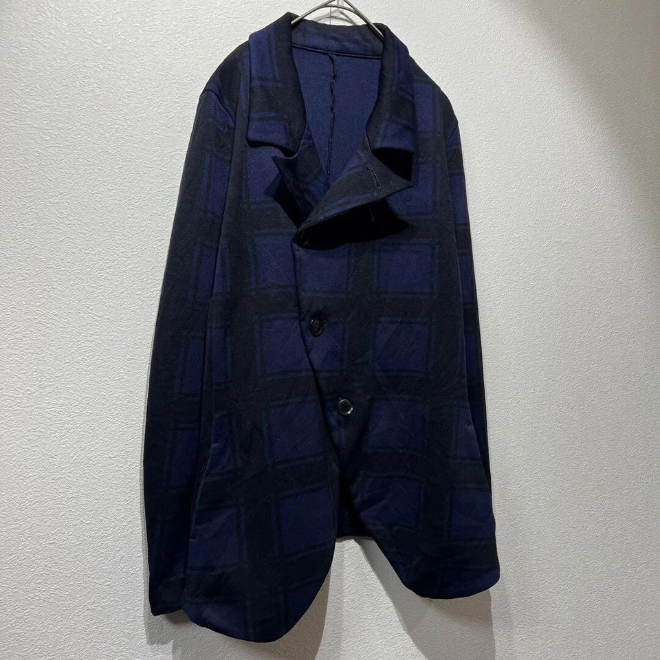 Blazer Y's Yohji Yamamoto Años 90 Cuadros Irregulares Chaqueta a Medida Encogida Para Mujer Foto 2 de 4