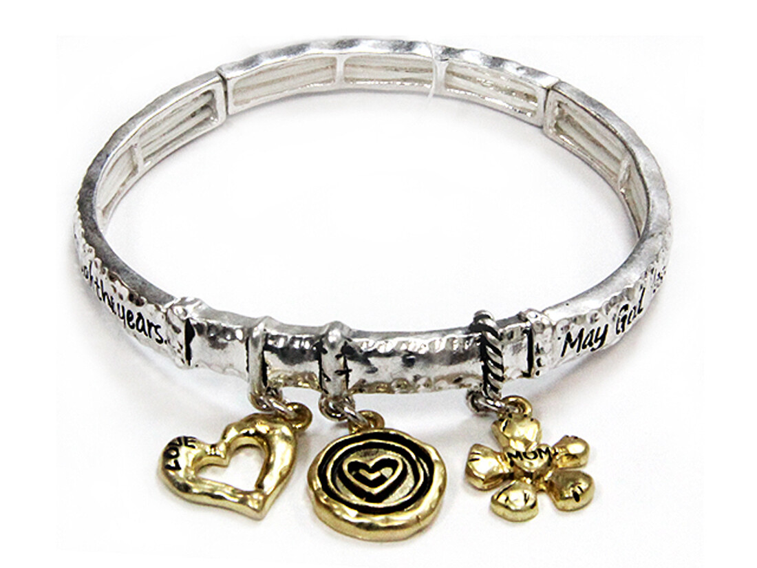 Mom Blessing Stretch Bracelet with Inspirational Verse for Beautiful Mothers