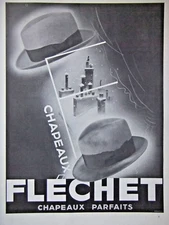 ADS PRESS 1933 CHAPEAUX FLÉCHET CHAPEAUX PARFAITS - PUBLICITÉ DE PRESSE FRENCH