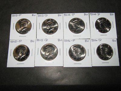 2013 2014 2015 2016 P D KENNEDY HALFS FROM MINT RLS 8 COINS | eBay