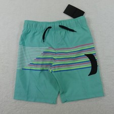 Hurley Swim Bottoms Boys 6 Aurora Green Board Shorts Mesh Lining Drawstring