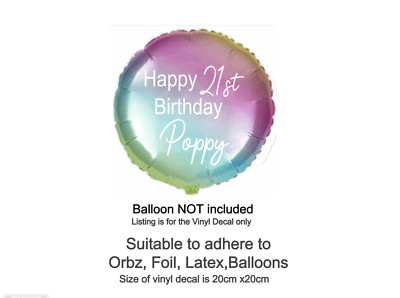 Vinyl sticker for balloons, suitable for orbx, latex, foil, customisable 