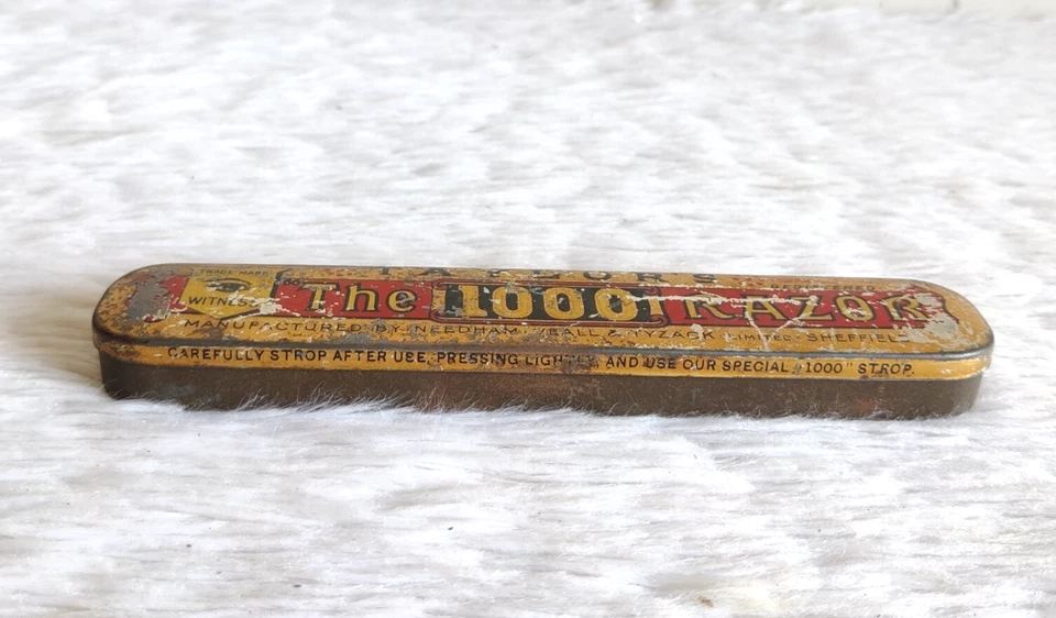 Antique Taylor Straight Razor The 1000 razor Sheffield Original Box Empty TIN5 - Image 3 of 4