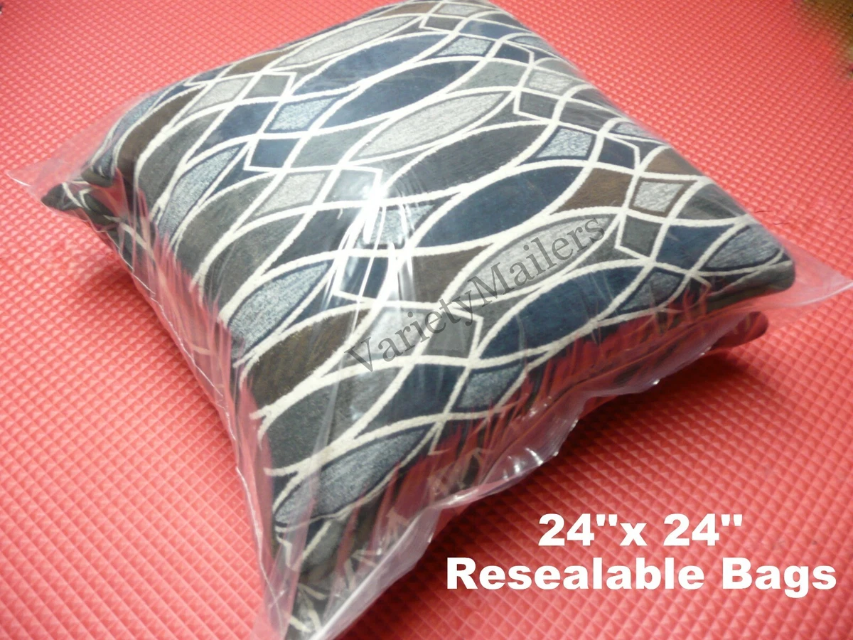 20 Clear Reclosable Plastic Storage Bags 24''x 24''/ 2 Mil JUMBO SIZE Clear  Bags