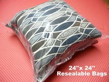 5 Reclosable Storage Bags EXTRA LARGE 24''x 24'' Clear 2 Mil Seal-Top Bags 24x24