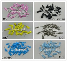 Dental Acid Etch Flow tip Prebent Needle for Irrigation Dispensing Syringe Tips