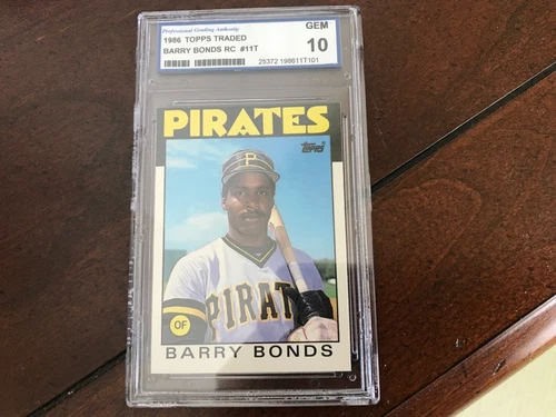 Barry Bonds RC rookie card, 1986 Topps Traded #11T, Pittsburgh Pirates
