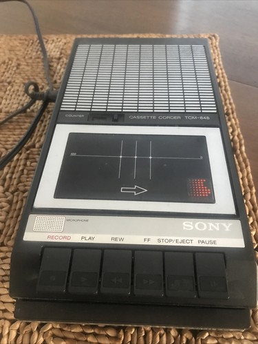 Vintage Sony Cassette Corder Recorder TCM-848 With Power Cable Tested. Read - Picture 2 of 11