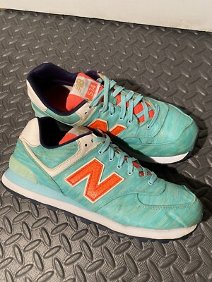 New Balance Womens 574 Summer Waves Athletic Sneakers WL574SIB Blue Size 11