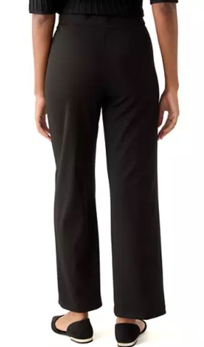NWT Ruby Rd Women's Black Elastic Waist Pull-On Straight Ponte Size L - Picture 2 of 4
