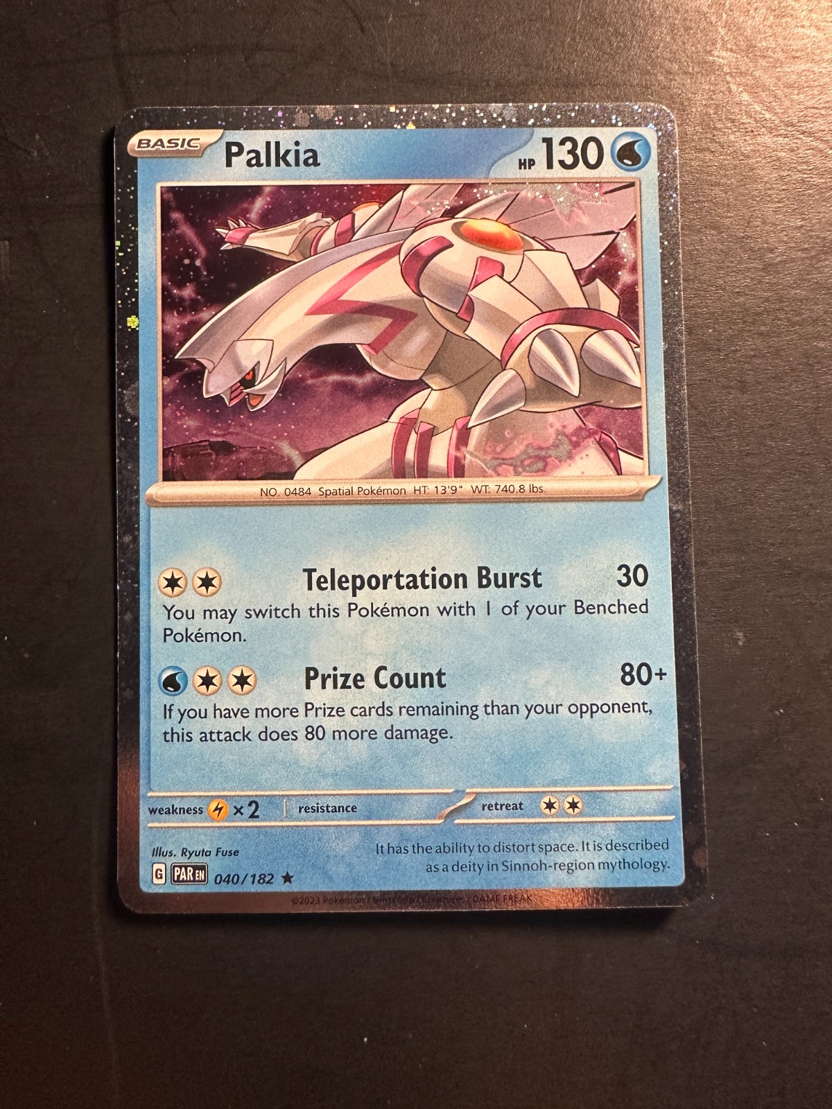 2023 Pokemon S&V Paradox Rift Palkia 40 /182 Cosmic Holo Cosmos promo rare