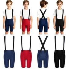 Kids Bike Racing Bib Shorts Quick dry Cycling Activewear Cross Back Training