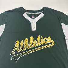Oakland Las Vegas Athletics Cool Base 2-Button Jersey Men’s Large Green/White