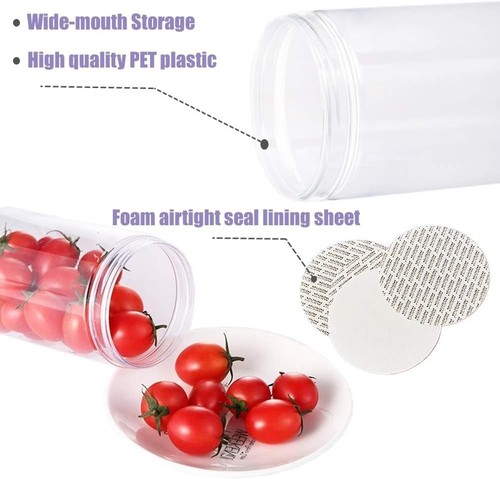 LATERN 20 Pezzi 210ml Barattoli di Plastica Trasparente con Coperchio, 6,5CM Con - Foto 4 di 7