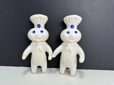Vintage Pillsbury Doughboy Figures Set of 2 Poppin Fresh Advertising Mascot 1971