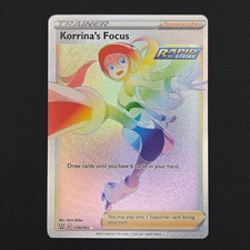 Pokémon TCG Card Korrina’s Focus 174/163 Battle Styles Rainbow Rare - NM
