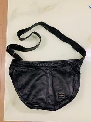 PORTER Freestyle Shoulder Bag Crescent Moon Body Bag Black Yoshida Kaban