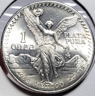 México Libertad 1983 1 OZ 999 Plata Gordita Tipo 1 Brillante UNC Km# 494.1