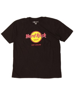 Hard Rock Cafe Herren Las Vegas Grafik T-Shirt Oberteil XL Schwarz Baumwolle NW03