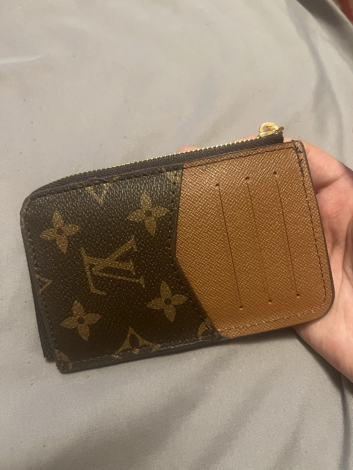 Designer Wallet Luxury Brown PrintDesign Gold Zipper Wallet Brown - Image 3 of 4