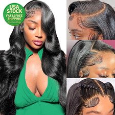 13X6 Lace Front Wigs Human Hair 180 Density 26 Inch Body Wave Glueless Black