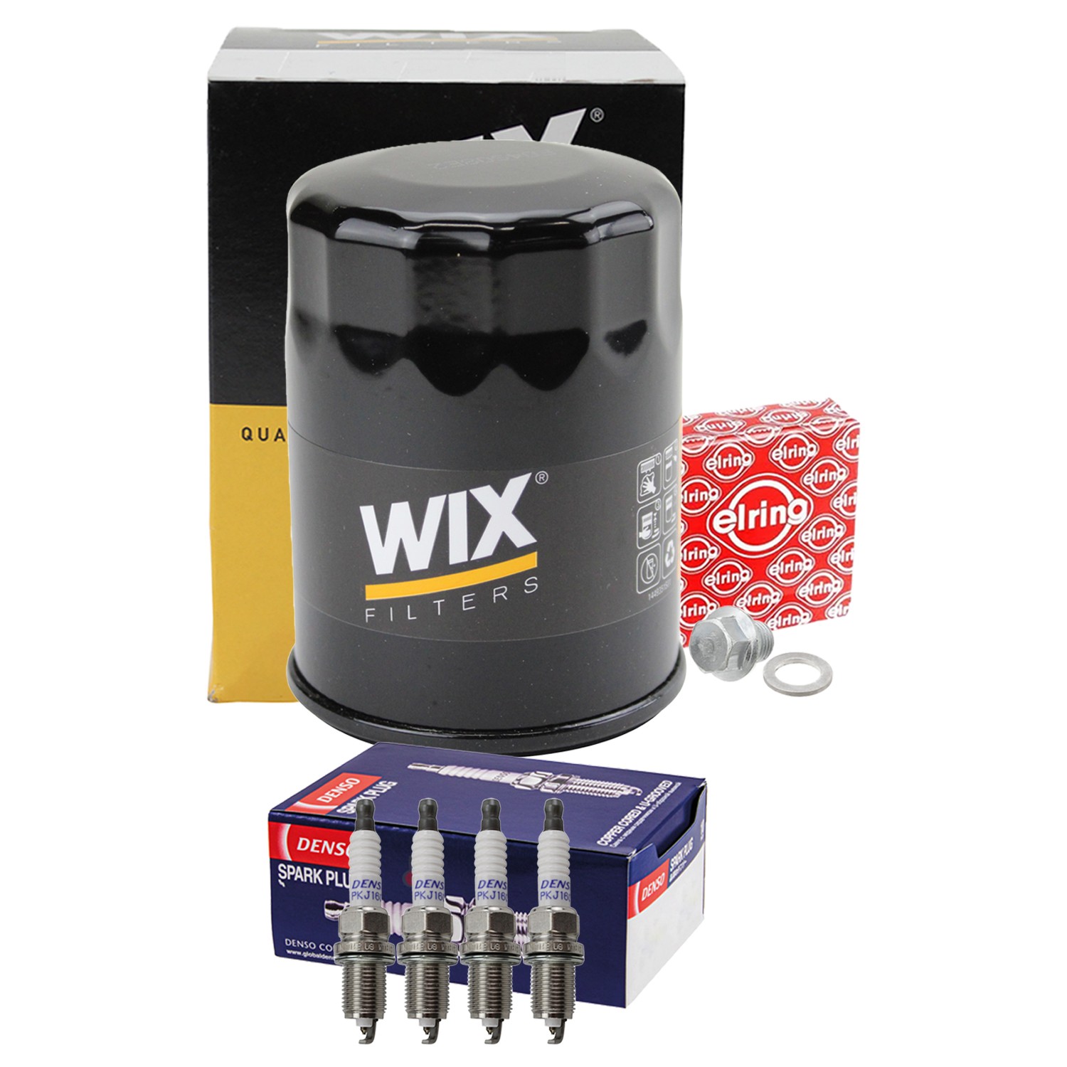 Wix Engine Oil Filter  Denso 4 Double Platinum Spark Plugs kit for Civic 1.6 L4