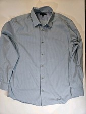 Banana Republic Dress Shirt Mens 17/17.5 Blue White Slim Fit Office Career Wear