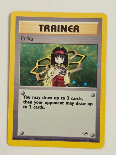 Pokemon Erika 16/132 Rare Gym Heroes Unlimited Holo EX