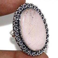 Peruvian Pink Opal 925 Silver Plated Gemstone Ring Us 10 Aesthetic Jewellery MJ