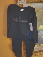 black Girls 2 piece set with ruffled pants size 4
