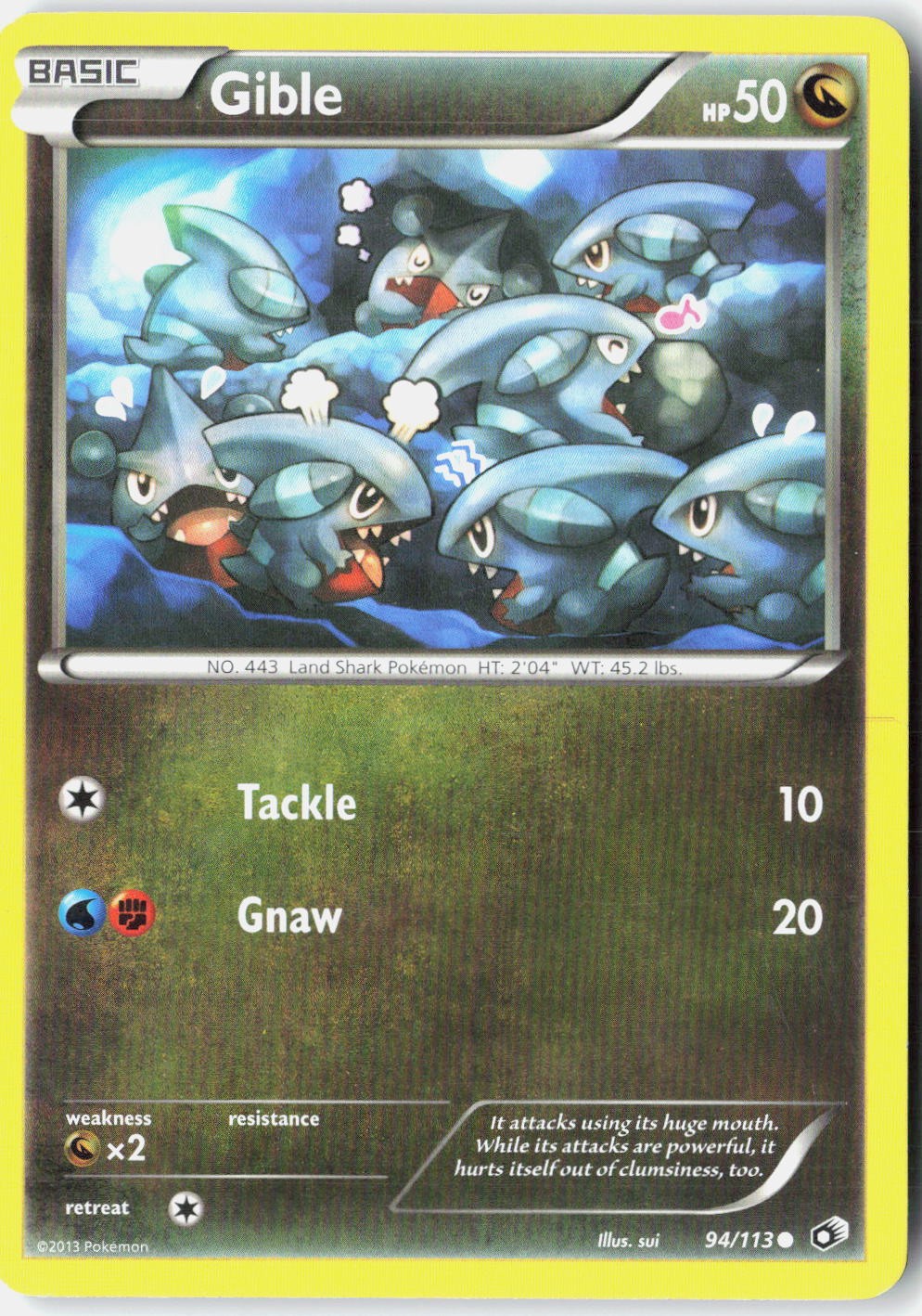 Gible Legendary Treasures 94/113 Pokemon Card Normal