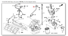 HONDA ACURA GENUINE OEM NSX Pipe, Oil Level Oil Filter ☆ 11110-PR7-A00 ☆