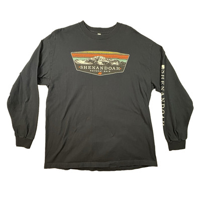 Alstyle Men's XL Navy LS Shenandoah National Park T Shirt Mountain Outdoors