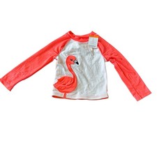 Gymboree Toddler Girls 2T Sunscreen Swimwear Long Sleeve Shirt Pink Flamingo NWT
