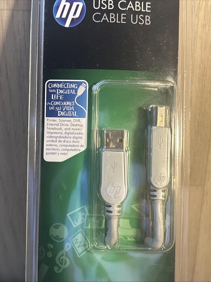 HP Monster 6 ft. A to B USB Cable 480 MbPS USB-6 ES 122243-00 Printer Cable NEW! - Image 2 of 3