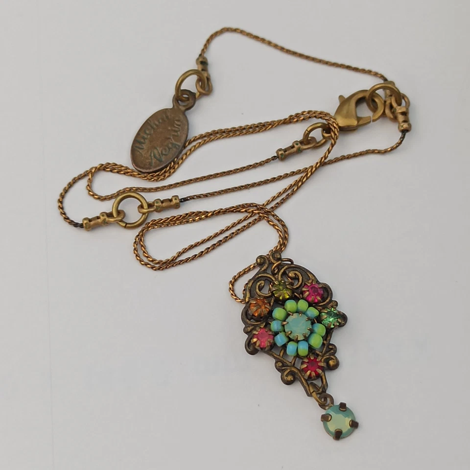 Collar Michal Negrin Colorido Delicado Renacimiento Victoriano Boho Flor De Colección Foto 4 de 4